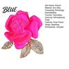 Decorative Brooch Pin 3D Rose Flower Shape Sparkling Rhinestones Inlaid