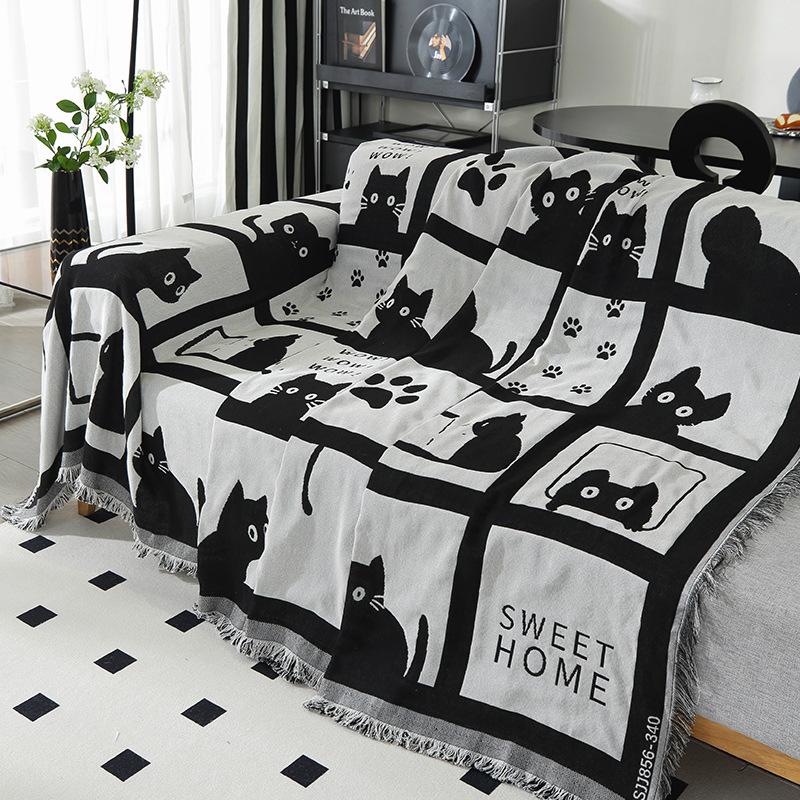 Sofaüberwurf Universal Couchtuch Staubdichter Überzug Anti-Katzenkratzschutzüberzug Sofadecke Teppich Elastischer Jacquard