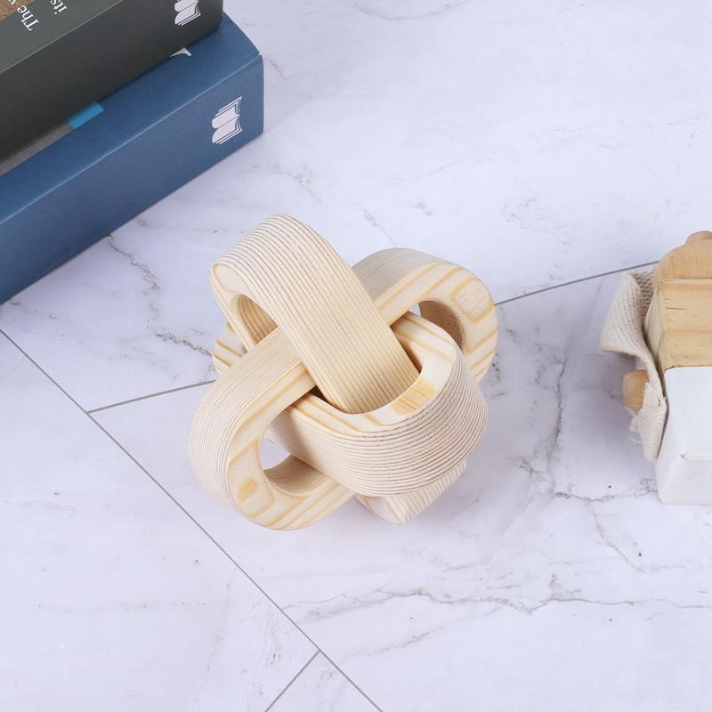 

Цепь из 3 звеньев из дерева в стиле бохо с декоративным деревянным узлом, резная современная деревенская полка для кофе в фермерском стиле, украшение для стола 11/17 см