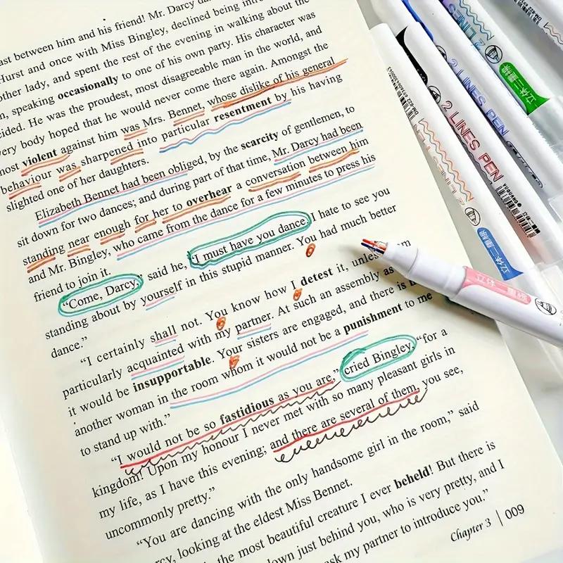 Double-Liner Pens Colored Markers Fine Highlighters Writing Tools for Business Office School Art Drawing