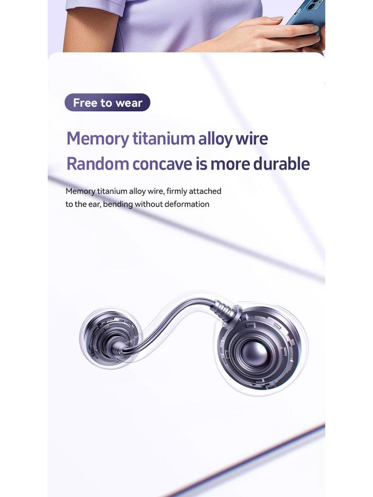 Wireless Non-In-Ear Bluetooth Earbuds, Open-Type, Comfortable Wear, No Pain