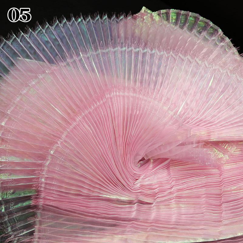 

1М Органза Русалка Плиссированная Ткань Тюль Фотофон Сценическое Украшение для Костюмной Вечеринки Платье DIY Швейный Крафт Материал 100X140cm