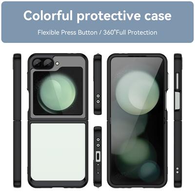 Transparent Colorful TPU Case for Samsung Galaxy Z Flip 6 5 4 3 Protective Cover Clear Phone Case Luxury Shockproof