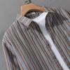 Japanese Fresh and Retro Men Long-sleeved Striped Shirt In Autumn New Style and Versatile Loose and Comfortable Jacket