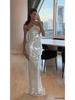 Elegant High Waist Sequin Wrap Dress