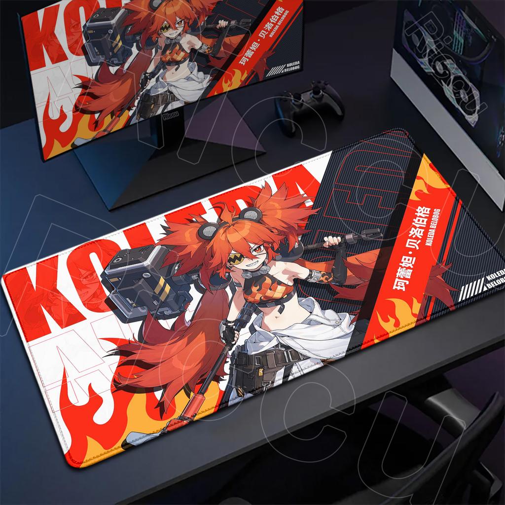 Large Laptop Gaming Zenless Zone Zero Mouse Pad xmm Stitch Edge Thicken Playmat Kawaii Ellen Joe Speed Keyboard Table Mats