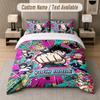 My Hero Academia 3-teiliges Bettwäsche-Set, Personalisierter Custom-Name-Text, 1 Bettbezug & 2 Kissenbezüge für Schlafzimmer