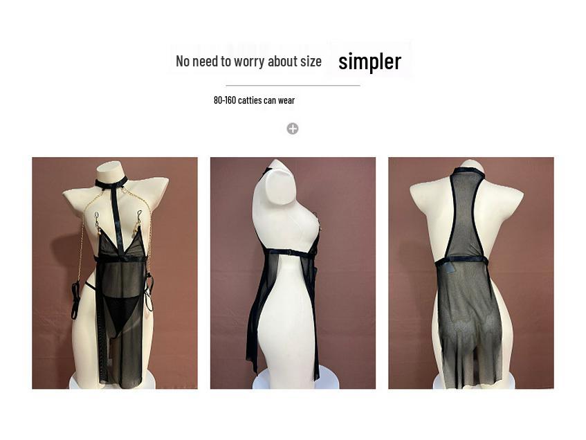 Σετ Εσωρούχων Δεσπόζουσας Πρόκλησης Μεγάλου Μεγέθους - Ερωτικό SM Στολή Πιτζάμα, Πειρασμός & Πάθος 7411