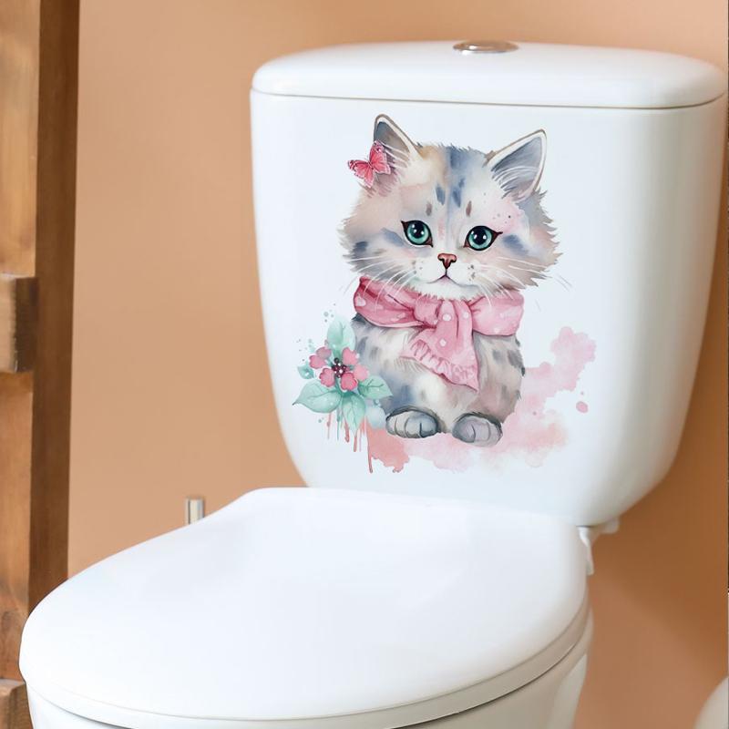 T784#Kitten Cat Wall Sticker Kids Room Background Home Decoration Mural Living Room Wallpaper Funny Decal