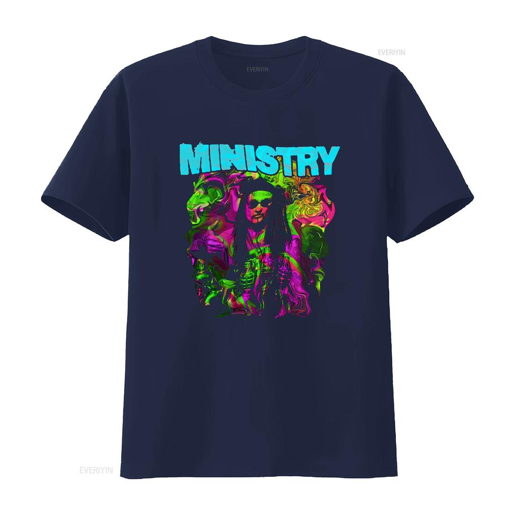 MINISTRY UNISEX T SHIRT TRIPPY AL BACK PRINT 2017 TOUR NEW Small Size Vintage Washed Streetwear Soft Unisex Breathable