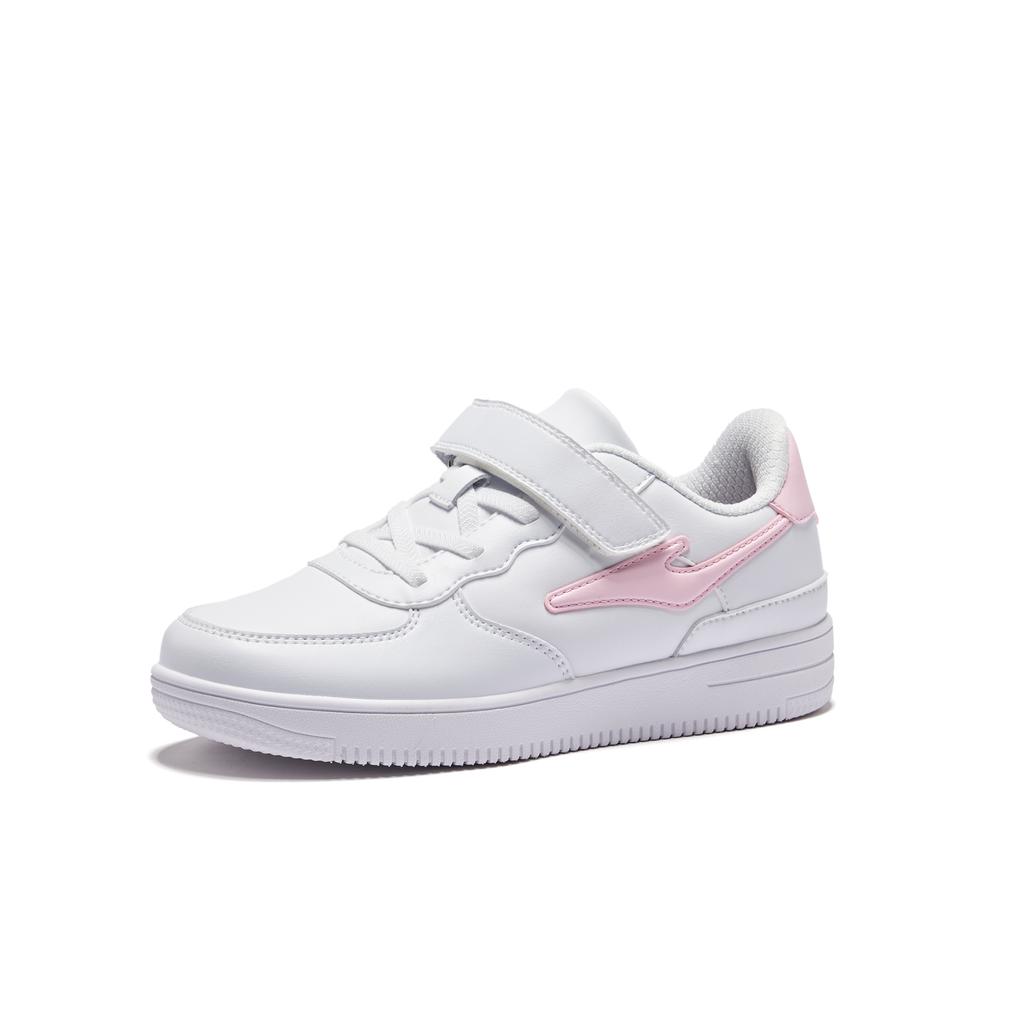 Hongxing Erke Childrens Retro Color Block Fashion Low-Top Sneakers Kids sneakers White Pink 64121401017-008