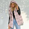 New Long Autumn and Winter Solid Color Loose Plush Vest Imitation Fur Vest Pink