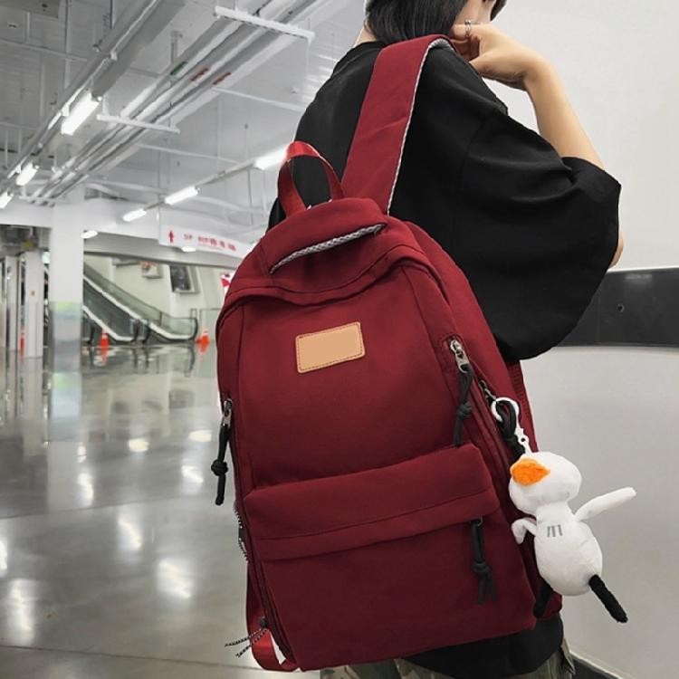 Versatile Student Backpack with Ample Space for Daily School Life Japanese Solid Color Large Capacity Daypack School Bag