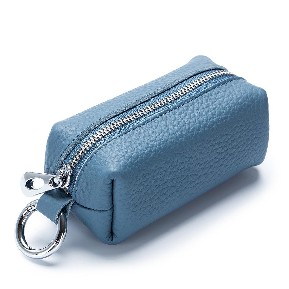 Portachiavi in Vera Pelle per Uomo e Donna, Borsa Portachiavi Auto Carina, Portamonete di Qualità, Organizer per Piccole Cose, Mini Portafoglio con Doppi Portachiavi