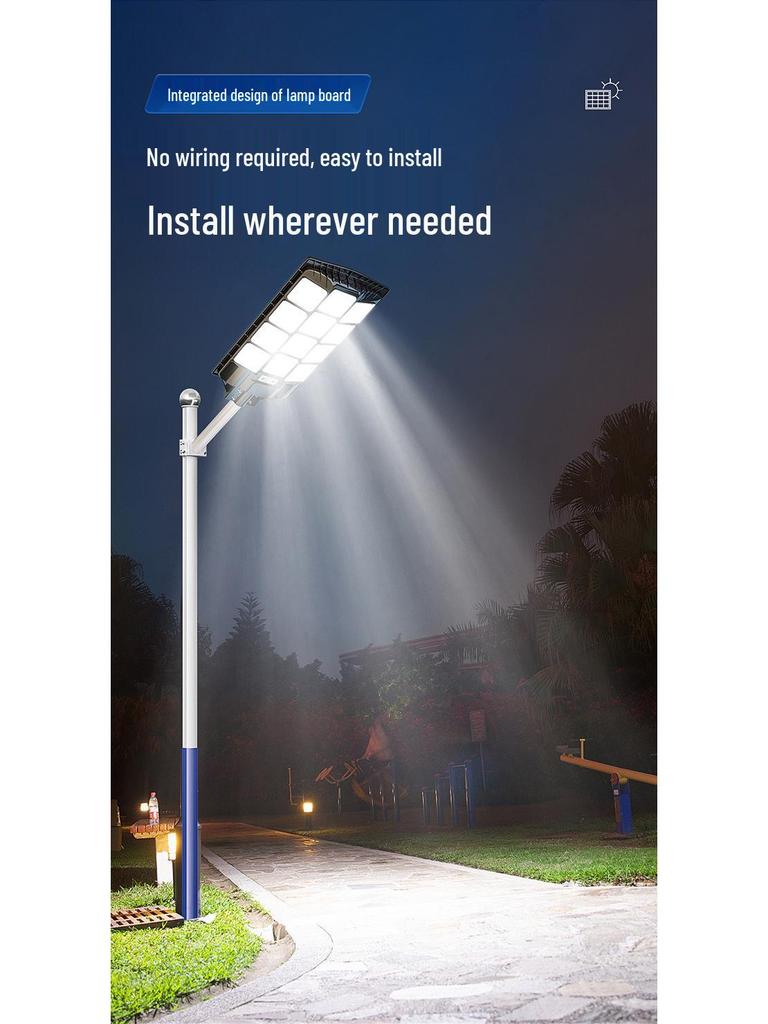 Smart Solar LED Street Light with Remote Control - Super Bright Outdoor Courtyard Lamp