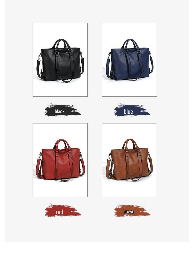 Chic Women's 2025 Soft Leather Tote Bag - European & American Fashion, Large Capacity Shoulder Handbag