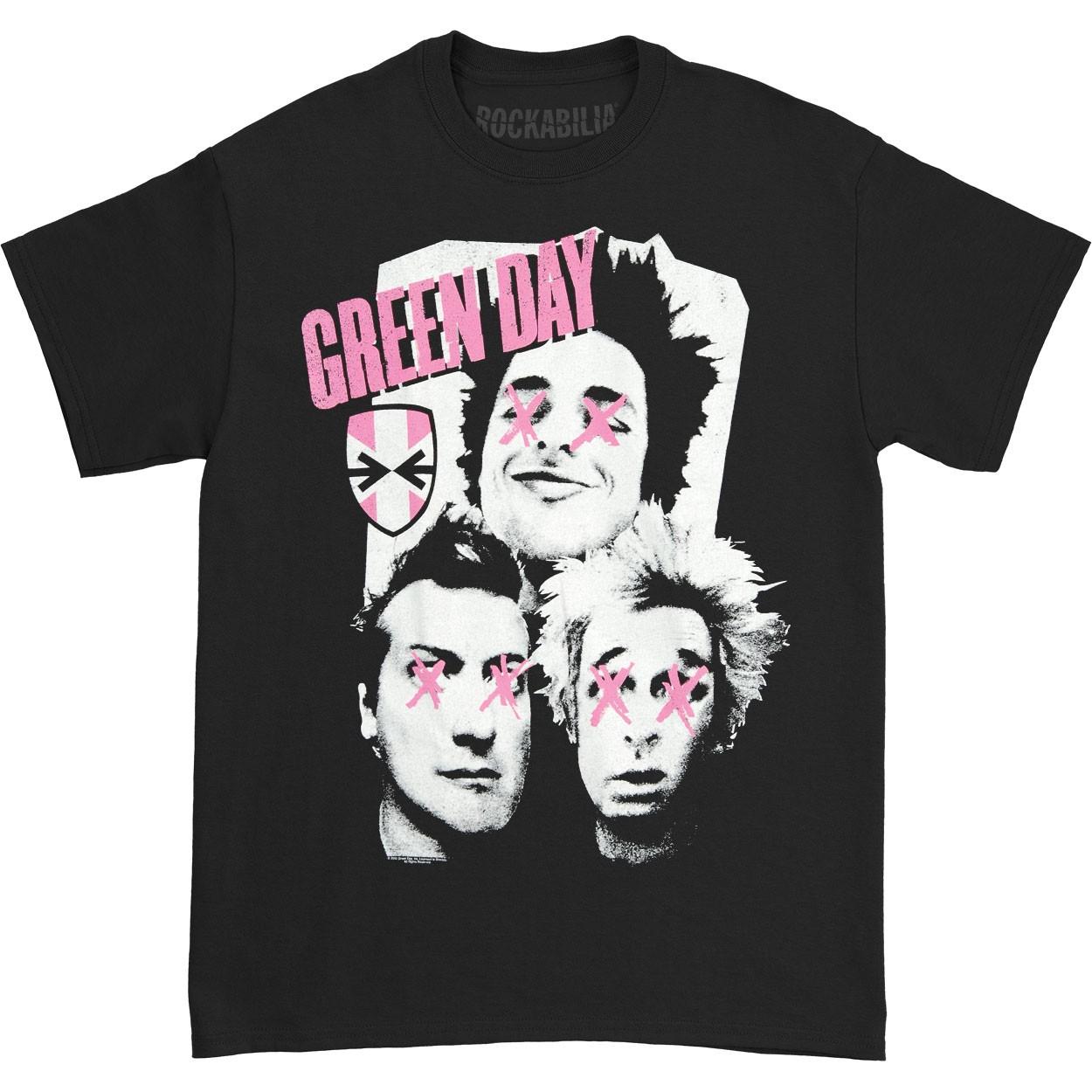 Men s Green Day Patchwork T-shirt XX-Large Black M