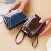 Yogodlns Womens Wallet Small Ladies Compact PU Leather Vintage Card Holder Coin Purse With Zipper Vintage Clip Organ Wrist Bag