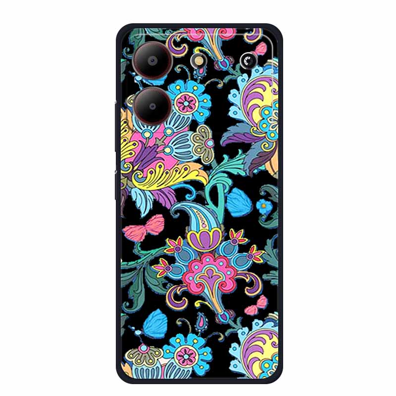 For ZTE Blade A54 Case Cute Cartoon Cat Black Silicone Soft Phone Case For ZTE Blade A54 4G Back Cover Case A 54 6.6" Funda Capa