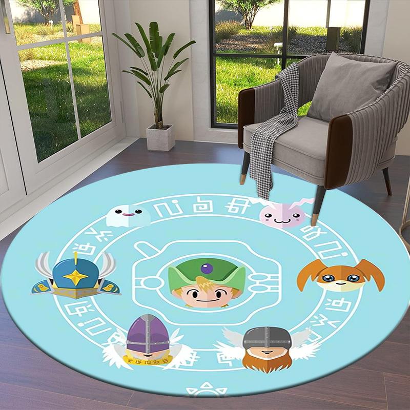 1pc Fantasy Characters Emblem Round carpet, Made of Polyester,Perfect for Decorating Office Chairs, Living Rooms,fplt229