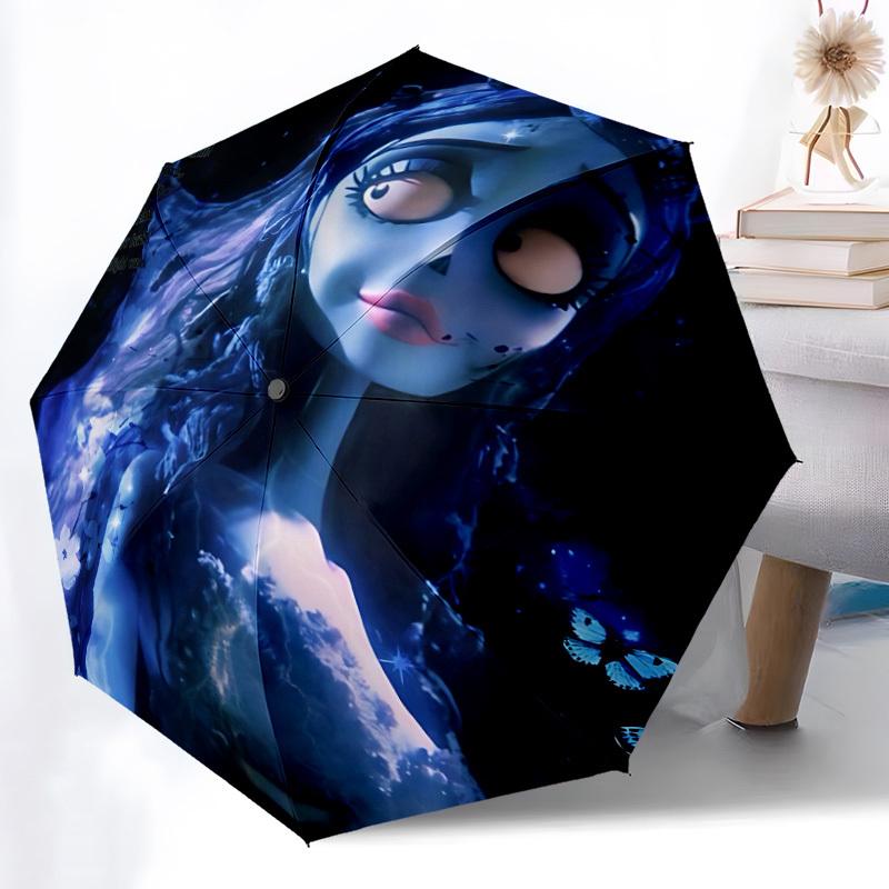 

1pc Corpse Bride Automatic Opening/Closing Folding Umbrella with 8 Ribs, Portable Sunshade Umbrella Birthday and Holidays gifts yy250105090