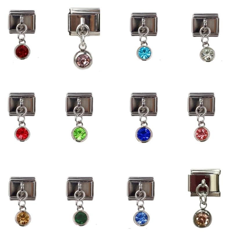 

12 Pack Italian Charm Link Beads Stainless Steel Jewelry Finding Jewelry Accessories Suitable for Bracelet Making