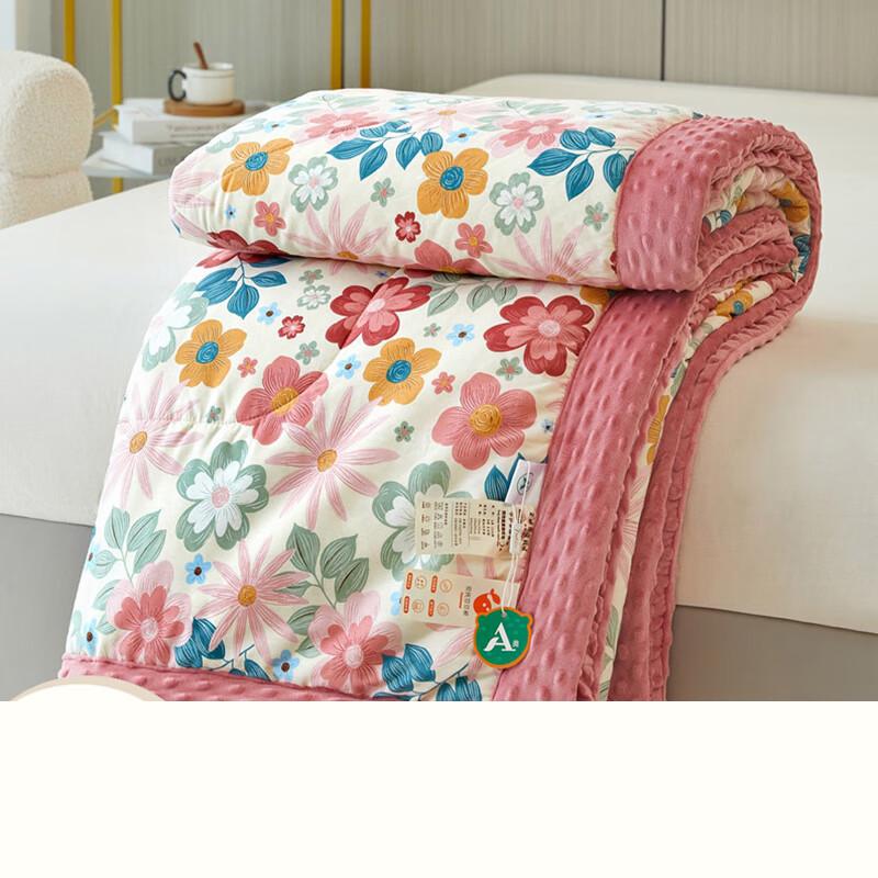 OEING Rose Story Minky Dot All-Season Quilt