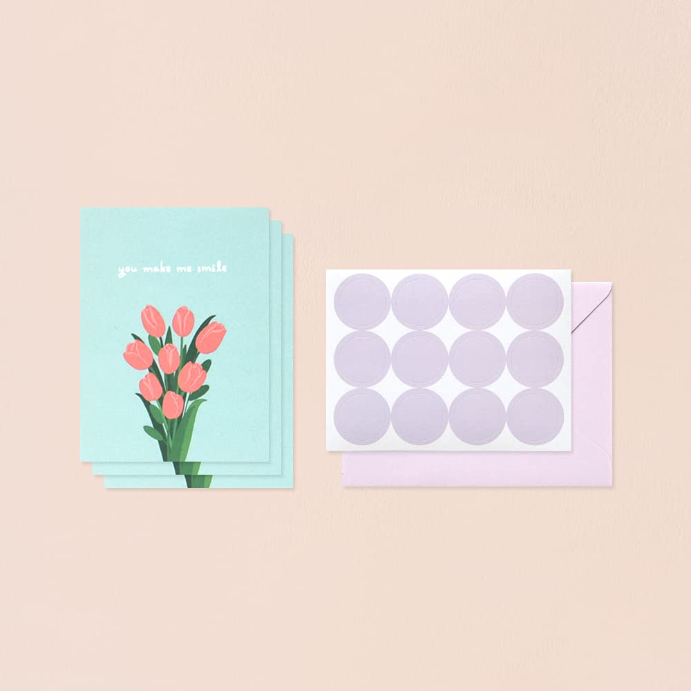 Monolike mini Flower for you Mini cards 36 36 stickers Day-by-day card, ver.2 - envelopes,