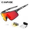 Kapvoe Lunettes de Randonnée 4 Lentilles Lunettes de Cyclisme Lunettes de Soleil Vélo UV400 Lunettes de Cyclisme pour Homme Vélo Extérieur Lunettes MTB