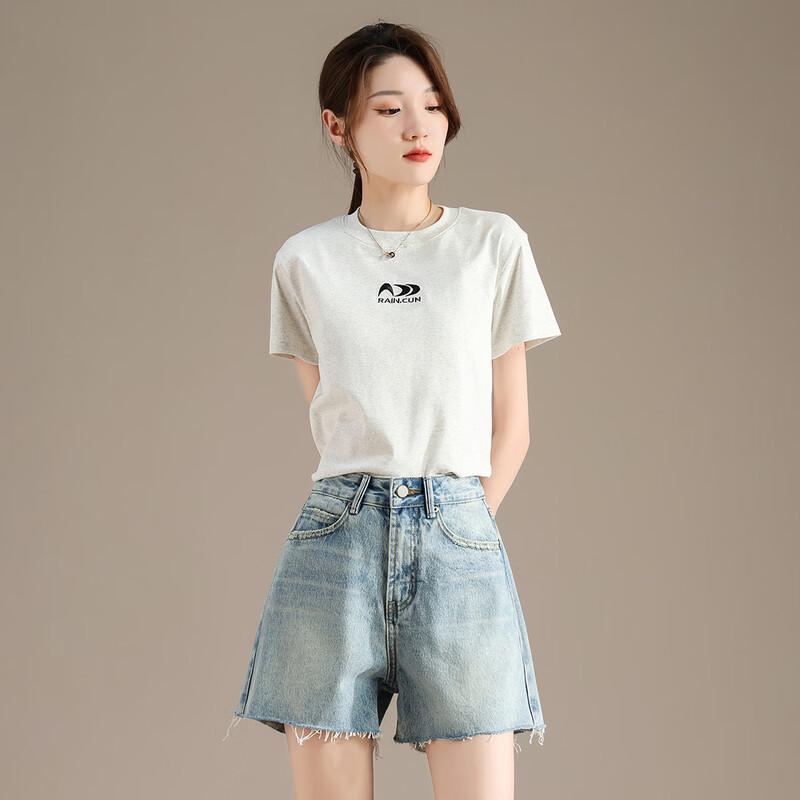 RAIN.CUN Women's Embroidered Slim-Fit T-Shirt