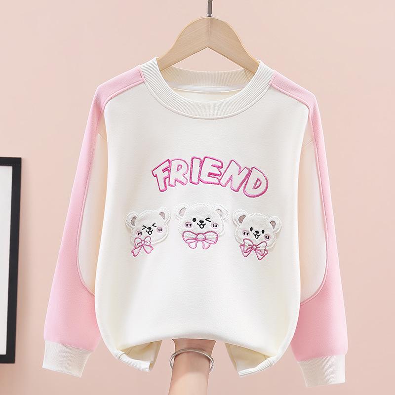 

Korean Style Color Block Girls Sweatshirt - Autumn/Spring Fashion Top 150 cm грязно-белый