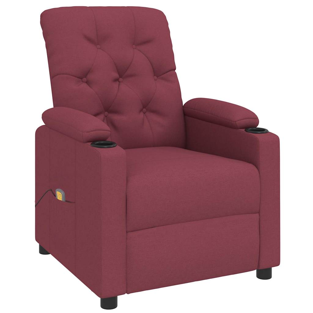 Massage Chair Burgundy Fabric
