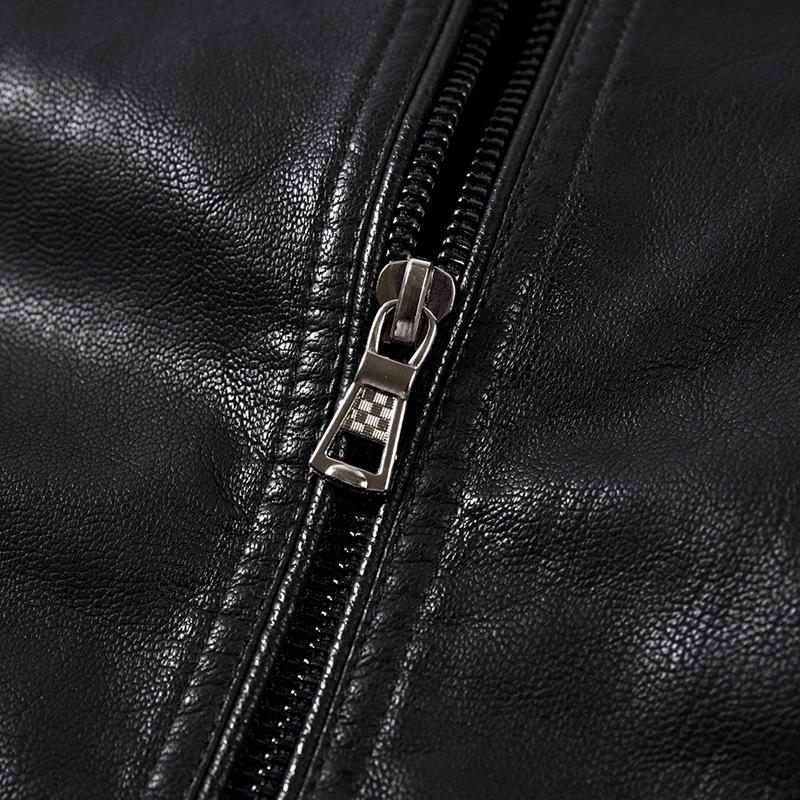 Odzież męska i nowa męska kurtka ze skóry PU z krótkim kołnierzem, młodzieżowa skórzana kurtka motocyklowa