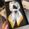 Scarf Women Silk Scarves Square Bandana Hijab Wrap Flower Designer Neckerchief Shawl Kerchief Hair Band Foulard Luxury