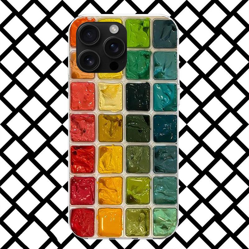 

Watercolors Set Paint Palette Painting Phone Case for iPhone 17 Air 16 16E 15 14 Plus 13 Mini 12 11 Pro Max 7 8 + SE 2020 Soft C iPhone 17 Pro Max