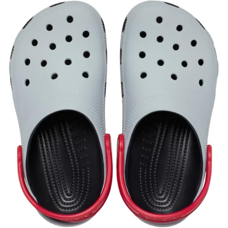 Crocs Classic Clog Versatile Comfortable Breathable Low-Top Kids Sandals Kids Sandals Gray Red 211258-1NM