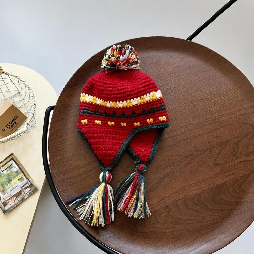 Cold Proof Warm Beanie Windproof Ear Protection Caps Retro Knitted Hats Cold Weather
