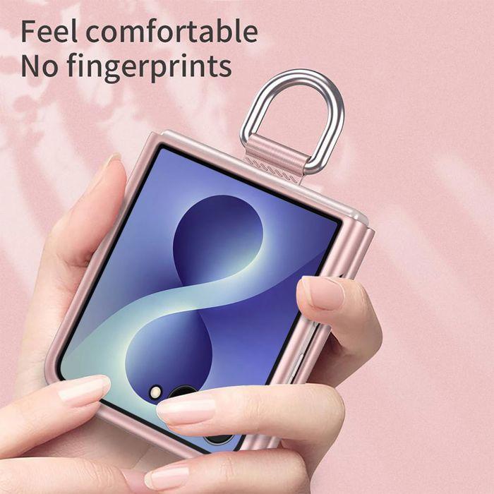 Case for Samsung Galaxy Z Flip 8, Anti-Scratch Shockproof Hard Protection with Buckle - Pink