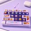 Cute Design Mini Keyboard Pendant Transparent Dual-Tone Keyboard Keychain  Desktop Decoration