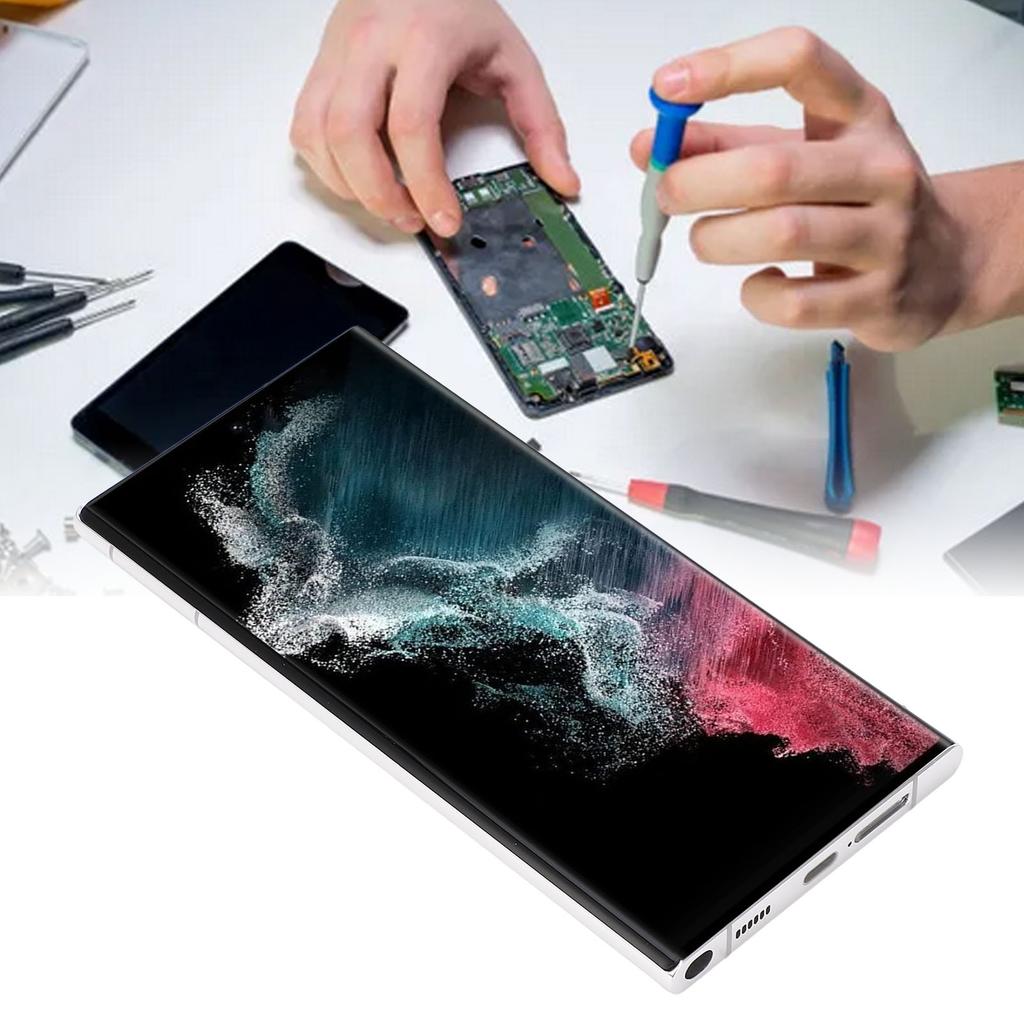 6,8 Zoll Ersatzbildschirm für 2 5G SM S908B EU Internationale Version Touchscreen-Digitizer-Reparaturteile mit Rahmen Fingerabdruck