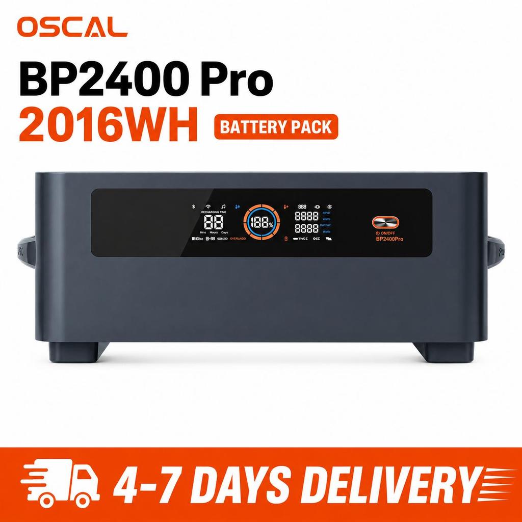 Oscal BP2400pro Stazione di Alimentazione Portatile 2016Wh Pacco Batteria di Espansione per Generatore Solare PowerMax 2400 pro, Controllo e Monitoraggio tramite App Intelligente
