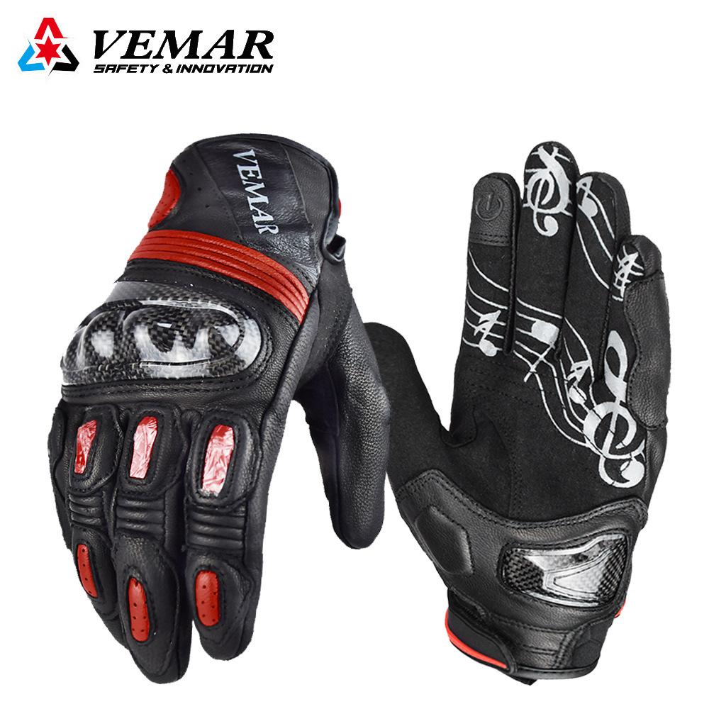

Новые мотоциклетные ветрозащитные перчатки, защитные перчатки из натуральной кожи и углеродного волокна S красный