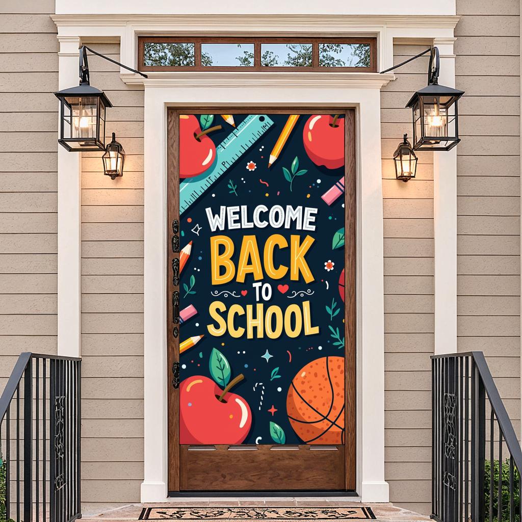 Willkommen zurück zur Schule Banner Hintergrund für Klassenzimmerdeko Kinder Schulfest Veranstaltung Hintergrunddekorationen Foto-Requisiten