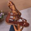 Fashion Summer Fashion Rivet Decor Sandals Women Roman Narrow Band Bao Heel Sandal Ladies Vacation Beach Open Toe Flat Sandalias Mujer