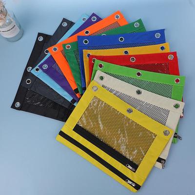 Waterproof Double-Layer Oxford Pencil Case with Eyelet Ring Binder