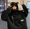 Women's Trendy Frog Pullover Hoodie - Long Sleeve, Unisex, Plus Velvet, Autumn/Winter Style