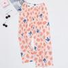 Women's Cotton-Silk Cartoon Pajama Pants, Summer Thin, Black & White Wide-Leg, Plus Size, Outdoor Beach Wear.