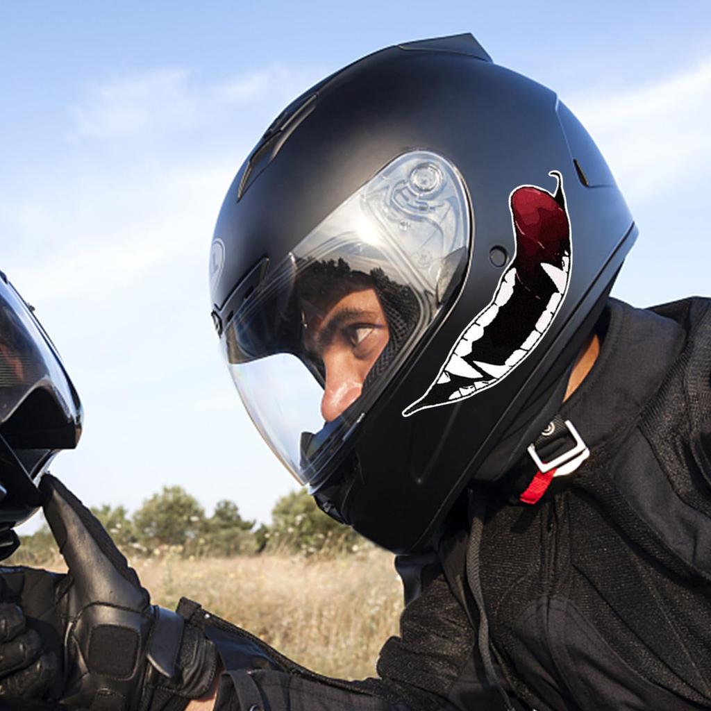 Generic Sticker Reflective Helmet Sticker Evil Teeth Bike Tank Decal Sticker Car