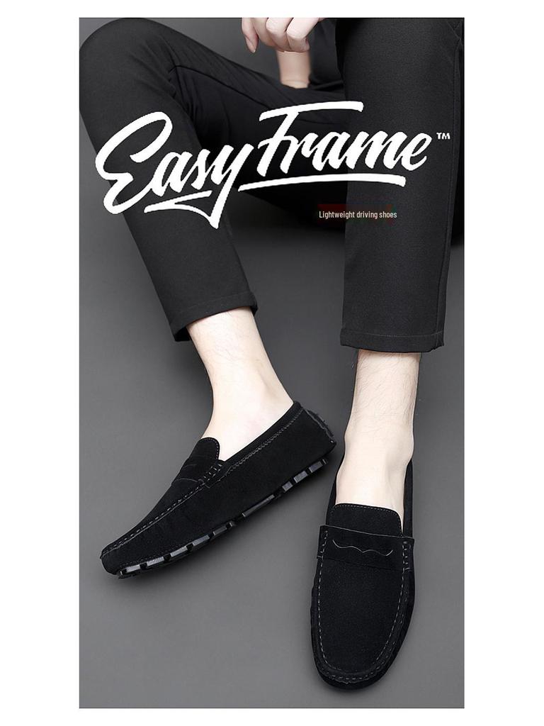 Men's Suede Hand-Stitched Driving Shoes with Soft Soles