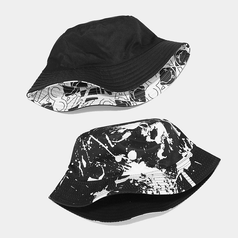 Cappello a Secchiello Reversibile con Graffiti - Cappello da Sole Unisex Double-Sided Versatile per l'Esterno e Stile Hip-Hop per Uomini e Donne